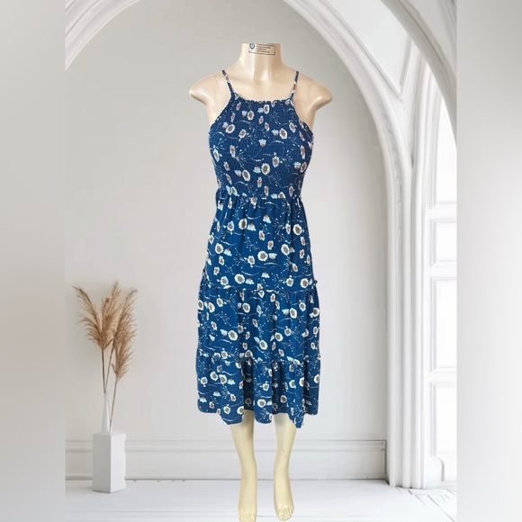 Charlotte Russe Blue Halter Sundress Midi - Picture 1 of 8